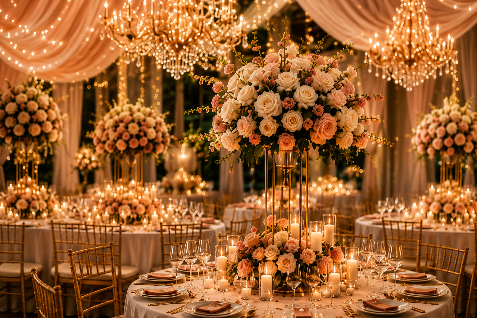 Tia's Creations luxury event banquet setup